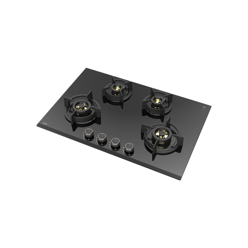 KAFF ASF 784- Built-In Hob for Kitchen, 4 Full Brass High Efficiency Burners & FFD, Auto Electric Ignition
