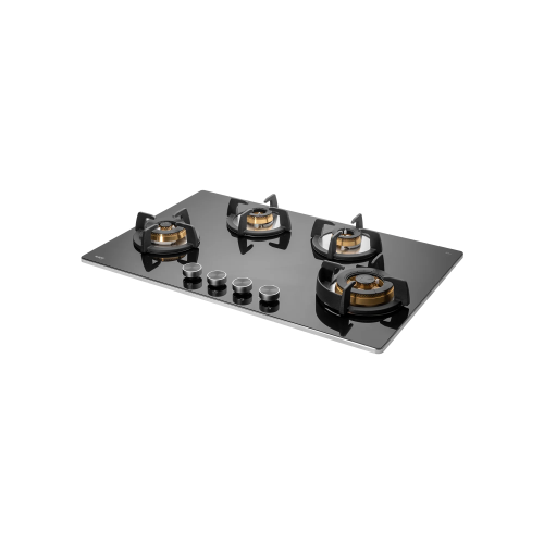 KAFF BLH 804 / BLH 804X- Built-in Hob with 4 Full Brass High Efficiency Burners, 8 mm Thick Black Tempered Glass