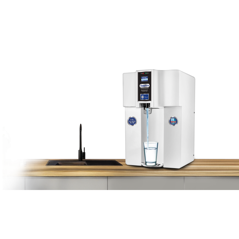 KENT Sapphire - Next Gen RO Water Purifier, RO+UF+Inline UV+Alkaline+TDS Control +UV LED in Tank - pH up to 9.5