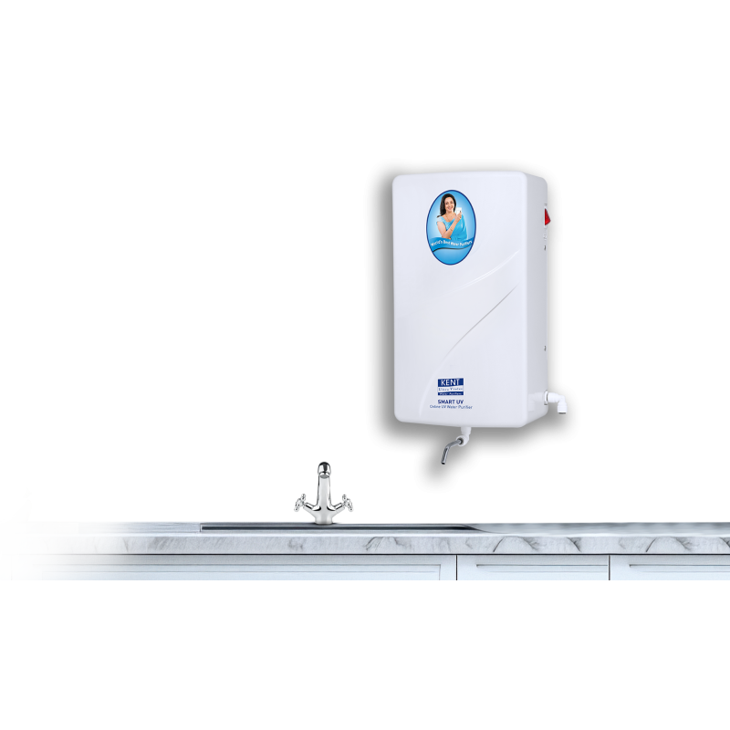 KENT Smart - Black - Easy to Install, Online UV Water Purifier with 4-Stage Purification & 60L/hr Purification Capacity