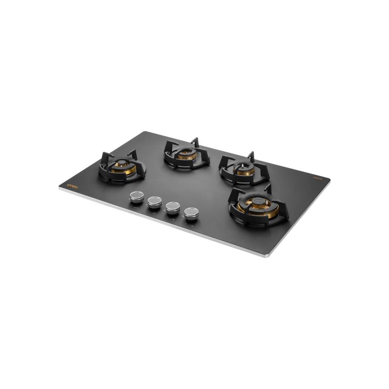 KAFF MSM 804X - Built-In Hob, 4 Full Brass High Efficiency Burners with FFD, Ergonomic Designer Metal Knobs